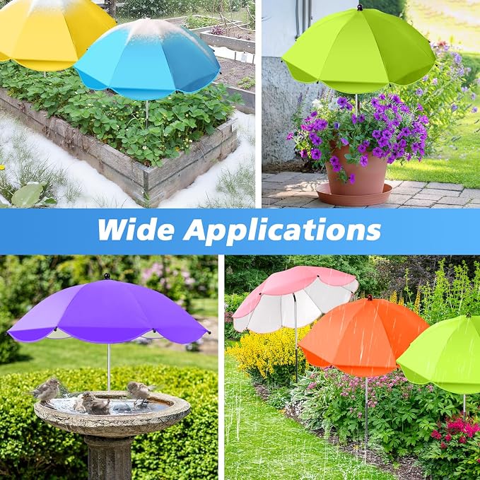6 Pcs Plant Umbrellas for Outdoor Plants, 2/3/4/6 Pcs Available, Potted Garden Bedst Umbrella Shade with Adjustable Angle to ‌Defend Plants From Direct Sunlight