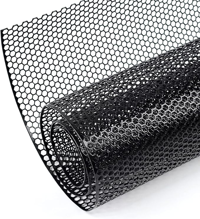 AggAuto Universal 40"x13" Car Grill Mesh Honeycomb 6mm Spacing 1mm Black | Aluminum Alloy Automotive Grille Insert Bumper, One of the Most Multifunctional Shape Grids 100x33cm