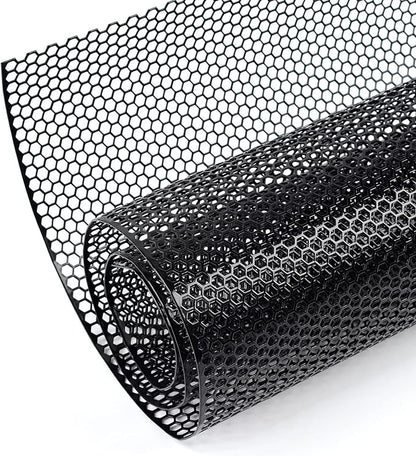 AggAuto Universal 40"x13" Car Grill Mesh Honeycomb 6mm Spacing 1mm Black | Aluminum Alloy Automotive Grille Insert Bumper, One of the Most Multifunctional Shape Grids 100x33cm