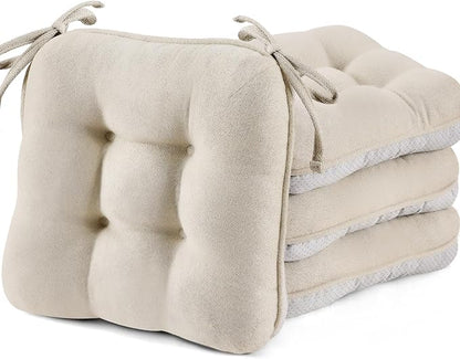 BETU Chair Cushions for Dining Chairs,3.5" Thick Kitchen Table Chair Pads with Ties,Non Slip Backing and Covers,Seat Cushion for Dining Room,Bar,Patio Chairs,20"X20"X3.5"