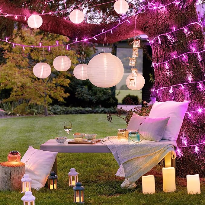 JMEXSUSS Pink Lights for Bedroom Decor, 200 LED Pink String Lights | Pink Christmas Lights Indoor Outdoor Clear Wire Plug in for Girl's Room Home Anniversary Birthday, Connectable