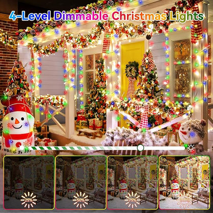 Christmas Lights Outdoor, 403FT 1000 LED String Lights 8 Modes and Timer Memory Function Twinkle Fairy Lights IP44 Waterproof Plug in for Xmas Tree Wedding Party Holiday Decor(Multicolor)