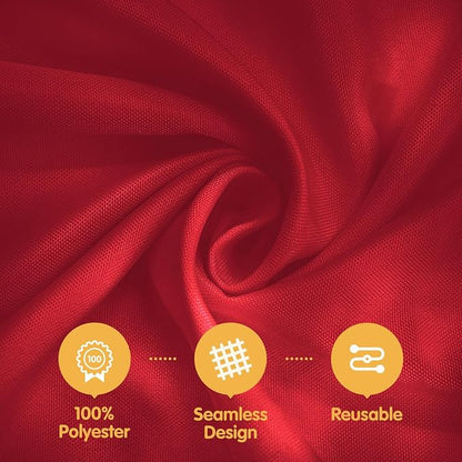 BRILLMAX 10 Pack Burgundy Tablecloths 60x102 Inch for 6ft Rectangle Tables | 150 GSM Polyester Fabric, 15" Standard Drop, Water, Stain & Wrinkle Resistant Cloth Cover for Wedding Reception Banquet Party
