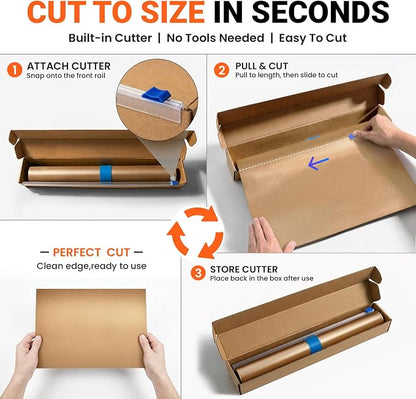 Grill Mats Roll with Cutter, Grill Mats for Outdoor Grill 15.75 x 100 Inch | Reusable Nonstick Mat for Gas Grills, Oven Liners, Outdoor BBQ, Baking Mats, and Easy Cleanup, Copper