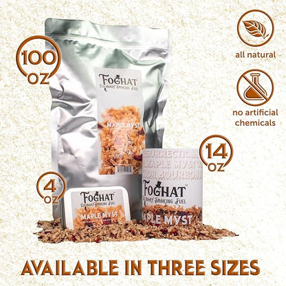 Cocktail Smoker Wood Chips - 14oz Maple Myst Shavings for Smoker, Whiskey & Drink Infuser Kit - All Natural, Culinary Wood Smoking Chips for Hand held Cocktail Smoke Gun & Bourbon Drink Smokers