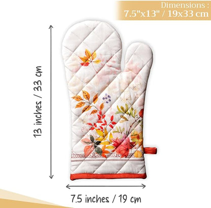 Maison d'Hermine Oven Gloves 100% Cotton Oven Mitt (7" x 13", Pack of 1) | With Loop Heat Resistant BBQ Cooking Gloves Baking Kitchen Handling Hot Pans Thanksgiving Christmas - Amarante
