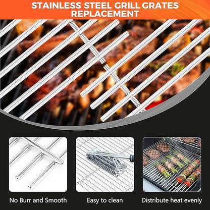 QuliMetal 17.4" Grill Grates for Weber Spirit 300/400 & GS4 Spirit II 300 Series, Spirit E/S-310 E/S-320 E/S-330 E425 E435, Stainless Steel Grill Parts for Weber Spirit 7638 7639