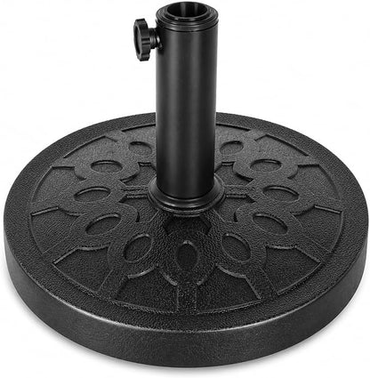 28.7 Lbs 17.91 Inch Round Umbrella Stand, Heavy Duty Weighted Base for Outdoor Market Parasols, Stable Holder for Patio Deck Lawn Garden Poolside, Black