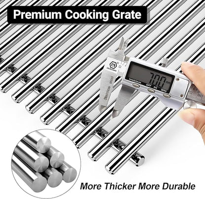 Spirit Grill Grates Stainless Steel 7637 for Weber Spirit E210 Grill Replacement for Weber Spirit 200 & Spirit GS4 II E210 Grill Parts for Weber Spirit Stainless Steel Grates 17.5" E210 E220 S210 S220
