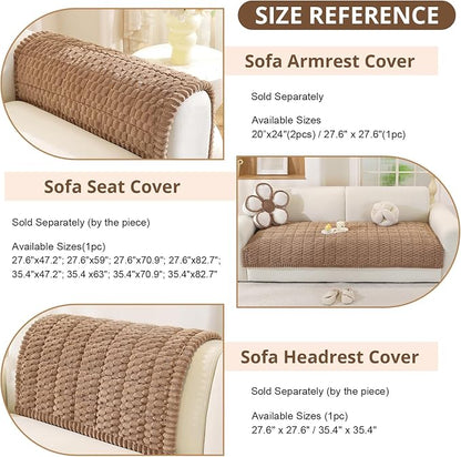 OstepDecor Couch Cover for Dogs, Washable Non Slip Sofa Cover for Pets | Soft Couch Covers for Sofa, Loveseat and Sectional, Furniture Protector Against Pet Hair & Dirt (35.4" x 63", Brown)