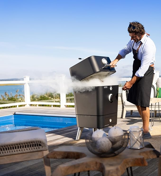 Everdure K1 Kamado Smoker Grill – Grill, Slow Smoke, Roast, Bake, or Make Pizza – Premium Outdoor Charcoal Grill with Large Cooking Surface, Create Flavorful, Smoky, Tender Results, Cover Included