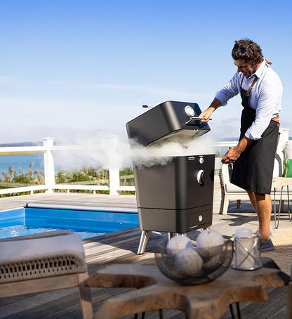 Everdure K1 Kamado Smoker Grill – Grill, Slow Smoke, Roast, Bake, or Make Pizza – Premium Outdoor Charcoal Grill with Large Cooking Surface, Create Flavorful, Smoky, Tender Results, Cover Included