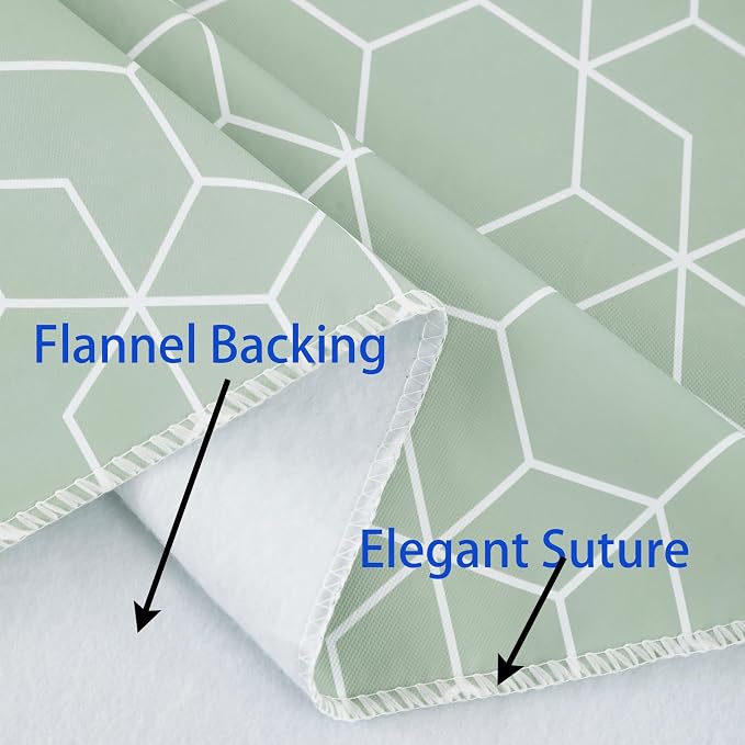 Heavy Duty Vinyl Tablecloth with Flannel Backing Waterproof Oil-Proof Plastic Table Cloth Stain-Resistant Wipeable Rectangle or Square Table Cover for Indoor and Outdoor (Green Grid,60x84 Inch)