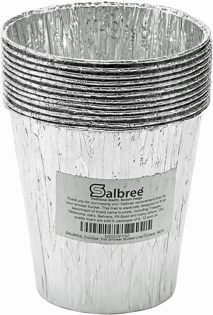 Smoker Bucket Drip Foil Liner Tray for Catching Grease, Compatible with Traeger, Oklahoma Joe, Pit Boss & Other Grill Bucket Accessories for Pro Pellet Oklahoma Joe's (12pk, 5.75x5.75 inches)