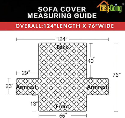 Easy-Going Reversible Couch Cover, 3 Cushion Sofa, Large, Chocolate/Ivory | Machine Washable Slipcover For Dogs, Water Resistant Furniture Mat For Living Room, Non-Slip Sofa Cover, Pet Friendly