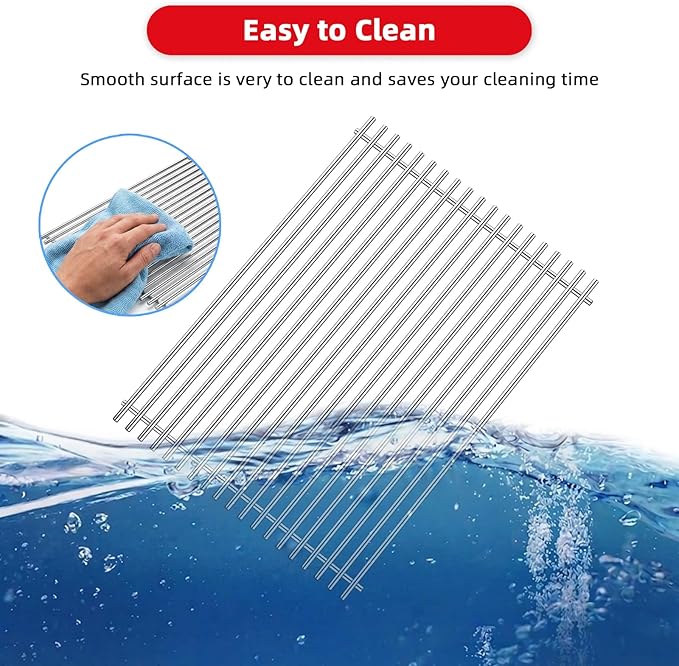 SettleDown Grill Grates 66032 Flavorizer Bars for Weber Genesis II Grill Parts GS4,66095 Cooking Grates & 66795 Heat Deflector for Weber Genesis ii E-310 E-315 S-335, Stainless Steel