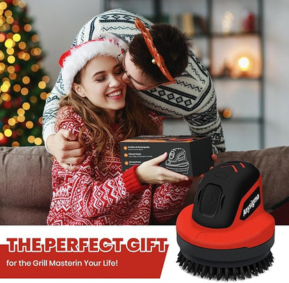 Electric Grill Brush for Outdoor Grill- 4 Replaceable Heads, 3000mAh IPX7 Waterproof BBQ Cleaning Scrubber for Kitchen & Car & Bathroom - Ideal Mother’s for Grill Lovers, Dad, Mom