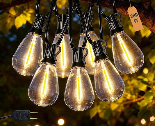 200FT Outdoor String Lights Waterproof with 80+2 Shatterproof S11 LED Bulbs, Extra Long Patio Lights Outdoor Waterproof for Backyard, Bistro Lights Outdoor, LED Lights for Outside, Cafe Lights