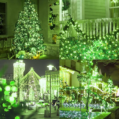 Green Christmas Lights, Green String Lights 25FT 100 Incandescent Bulbs Green Lights with White Wire for Christmas Tree, Garland, Indoor & Outdoor St Patricks Day Decoration