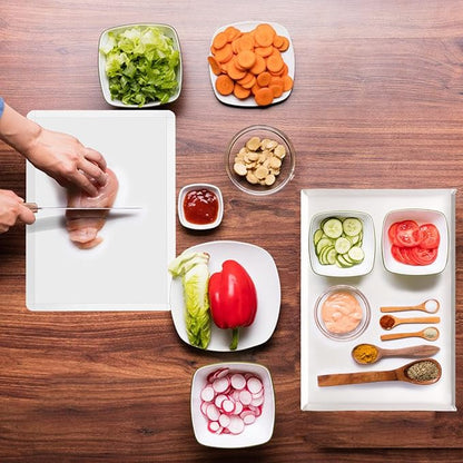 ZVP Disposable Cutting Boards 60 Count, Collapsible Cutting Board Sheet with Built-in Crease, Flexible Plastic Cutting Mat for Kitchen and Commercial Use, 17 x 12 In White