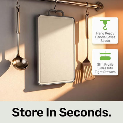 Chopzilla XL Titanium Cutting Board, Food Safe Double Sided PP and Titanium Cutting Boards for Kitchen with Etched-In Ruler for Meats, Vegetable Chopping, Dishwasher Safe - 15.75" x 10.5" (1 Pk)