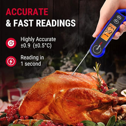 TempPro TP19H 1 Sec Digital Meat Thermometer for Cooking | Instant Read Food Thermometer with Motion-Sensing Wake for BBQ Grill Oil Fry Candy, Gift for Dad Men