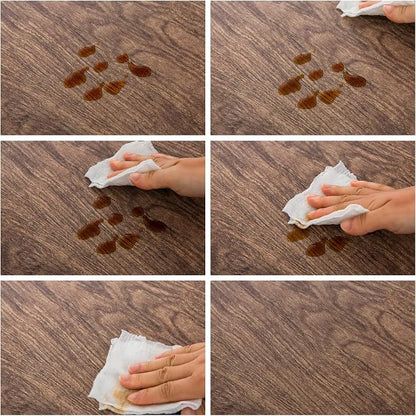 LIBERECOO Round Vinyl Fitted Tablecloth with Flannel Backing Elastic Edge Table Cover Waterproof Stain-Resistant Wipeable Tablecloths Fits 57-65" Round Tables