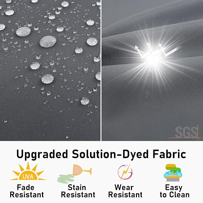 Topotdor Outdoor Chair Cushions Set of 2, 18"x18"x2" Waterproof Patio Chair Cushions for Outdoor Furniture, Round Corner Outdoor Seat Cushions Color Fastness Chair Pads with Ties, Dark Gray