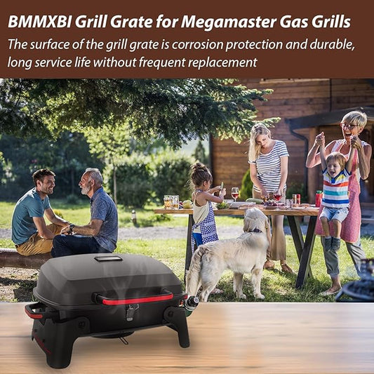 Non-stick Grill Grates Replacement for Megamaster Grills 1 Burner 820-0065C Portable Gas Grill, Stainless steel Outdoor Cooking Grate for Megamaster Grill Accessories, for Camping and Patio BBQ