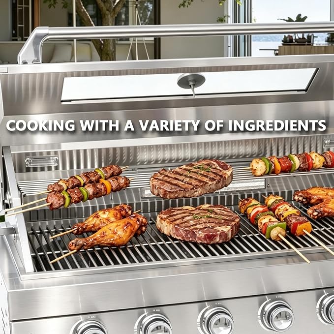 Outdoor Kitchen Island with Gas Grill, Stainless Steel Modular Outdoor Kitchen, Outdoor Grill Station with Refrigerator and Faucet Sink, for Backyard, Patio, Poolside