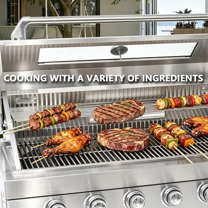 Outdoor Kitchen Island with Gas Grill, Stainless Steel Modular Outdoor Kitchen, Outdoor Grill Station with Refrigerator and Faucet Sink, for Backyard, Patio, Poolside