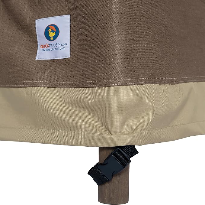 DUCKCOVERS Elegant Water-Resistant 90 Inch Round Patio Table & Chair Set Cover, Outdoor Table and Chair Cover