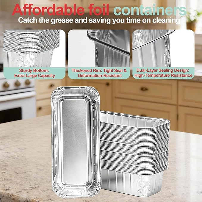 40 Packs 6498 6417 Grease Catcher Pans for Weber Genesis II 400& 600, Aluminum Foil Tray Liners for Weber 28''/36" Gas Griddle, for Weber 400/600 Summit Series Smokefire Ex6 EpX6 Ex4 Gas Grill