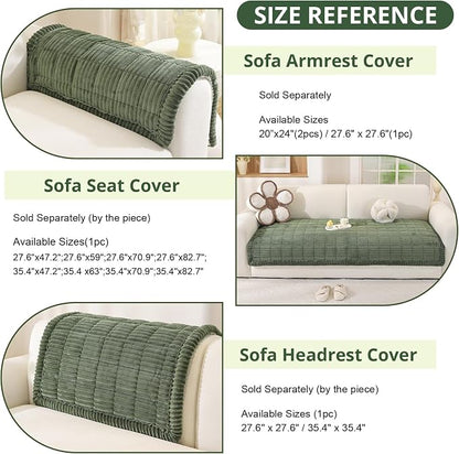 OstepDecor Couch Cover for Dogs, Washable Non Slip Sofa Cover for Pets | Soft Couch Covers for Sofa, Loveseat and Sectional, Furniture Protector Against Pet Hair & Dirt (35.4" x 47.2", Moss Green)