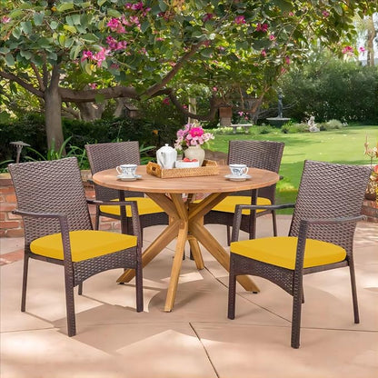 HARBOREST Outdoor Chair Cushions Set of 4, Water Resistant Patio Chair Cushions with Ties, Outdoor Seat Cushions for Patio Furniture, 17"x16"x2", Yellow