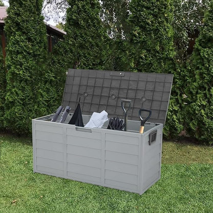 75gal 130lb gray plastic courtyard storage box