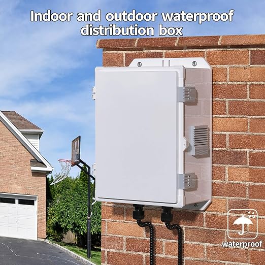 Namunanee Outdoor Electrical Junction Box, ABS Water Resistant Enclosure with Internal Mounting Panel & Hinged Cover (13" H* 9.2" L* 5.6" W)