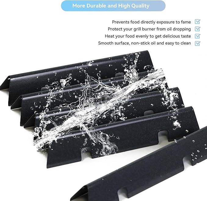 Flavorizer Bars for Weber Spirit 2 Grill Parts: 15.3" Porcelain Steel Heat Plates Replacement for Weber GS4 Spirit II Series E-310,S-310 320 Grills with Front Mount Control (5-Pack)
