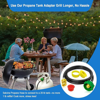 6FT Propane Hose Adapter for Weber Travelev Grill,1lb to 20lb Propane Tank Adapter for Weber Q/Gas Go-Anywhere Grills/Coleman Stove/Blackstone Griddle,Heater.