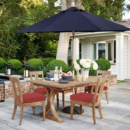 Topotdor Outdoor Chair Cushions Set of 2, 17"x16"x2" Waterproof Patio Chair Cushions for Outdoor Furniture, Round Corner Outdoor Seat Cushions Color Fastness Chair Pads with Ties, Bright Red