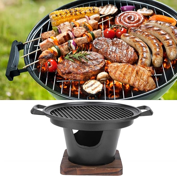 Haofy Portable Korean Barbecue Grill, Non Stick Barbecue Grill Charcoal Outdoor for Camping Picnic
