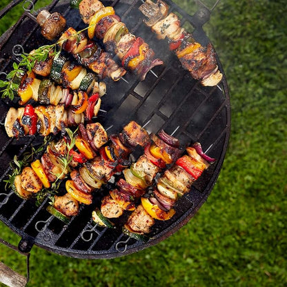 Blue Donuts 24 Pack Kabob Skewers for Grilling 8 Inch - BBQ Grill Grilling Accessories, Stainless Steel, Pack of 24