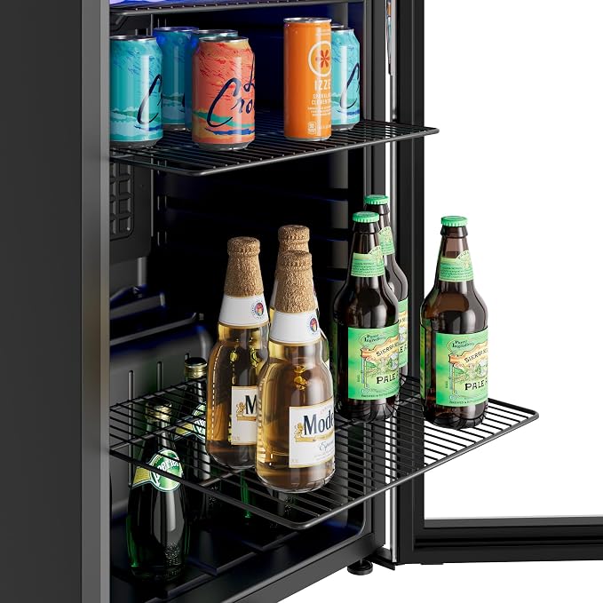 EdgeStar BWC121SSLT 18 Inch Wide 80 Can Capacity Ultra Low Temp Beverage Center | Freestanding, 80 Can Capacity, Ultra Low Temp, Reversible door, Digital Display, LED Light, Door Lock, Stainless Steel