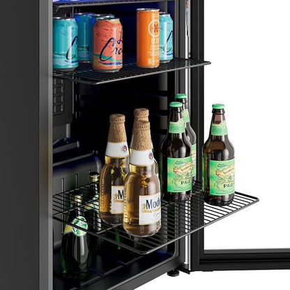 EdgeStar BWC121SSLT 18 Inch Wide 80 Can Capacity Ultra Low Temp Beverage Center | Freestanding, 80 Can Capacity, Ultra Low Temp, Reversible door, Digital Display, LED Light, Door Lock, Stainless Steel
