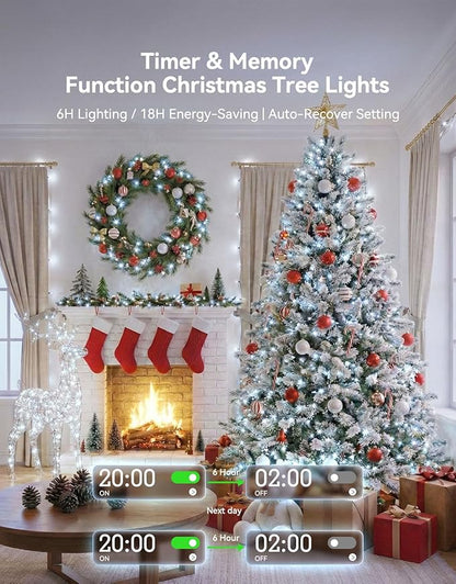 LitHome 328FT 1000 LED String Lights Outdoor Indoor, 8 Modes Waterproof Christmas String Lights with Timer & Memory Function, Outdoor Christmas Lights Green Wire for Xmas Tree Party Garden, White