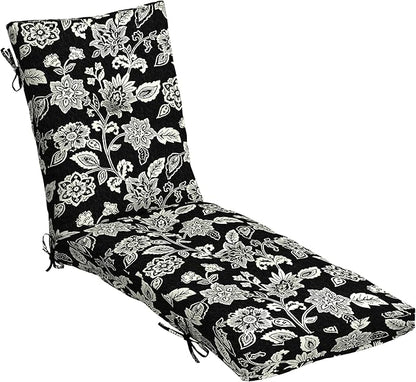 Arden Outdoor Plush Modern Tufted Chaise Cushion, 76 x 22, Rain-Proof, Fade Resistant, Tufted Cushion for Chaise Lounger Ashland Black Jacobean | Plush Comfort, Modern Tuft, Lounge Cushion, Rain-Proof, Fade Resistant, Mold and Mildew Resistant