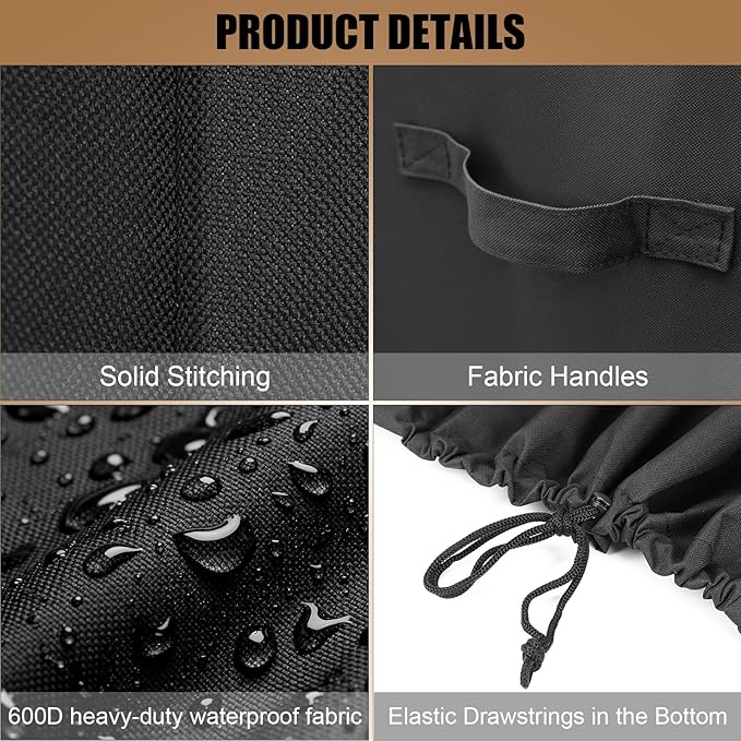 QuliMetal Electric Smoker Cover for Pit Boss 3-Series - Cover for Pit Boss Grills PBV3G1 Vertical Smoker 600D Heavy Duty Waterproof Tear-Resistant Grill Cover BBQ Accessories