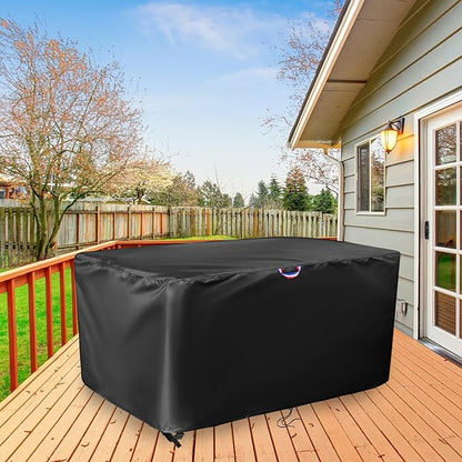 Outdoor Dining Table Cover, 60" Rectangle Patio Furniture Covers Waterproof, Protective Cover for Outdoor Dining Table Chairs Set - Black, 60 X 38 X 28 Inch
