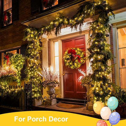 QITONG 2 Pack Warm White Solar String Lights, Each 66ft 200 LED Solar Fairy Lights Outdoor Waterproof, 8 Modes Green Wire Solar Twinkle Tree Lights for Outside