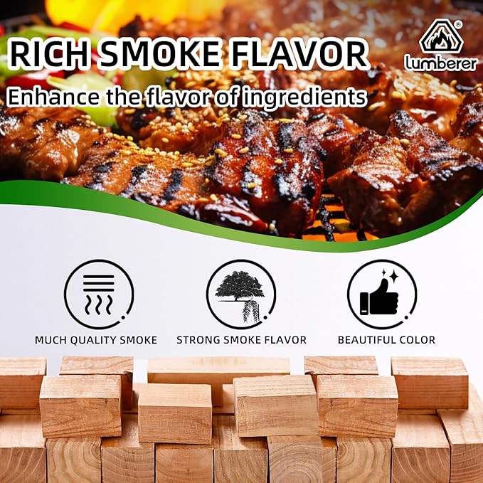 Lumberer Mesquite Wood Smoking Chunks – Strong Southwestern Flavor for Red Meat – 100% Natural, Long Burn – 4LBS, Clean & Additive-Free